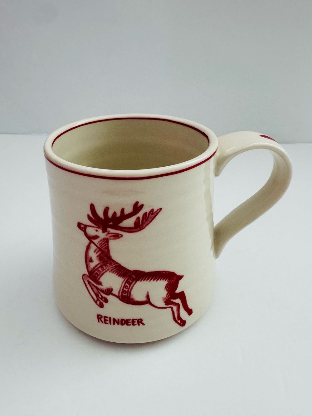 Anthropologie Molly Hatch Reindeer Holiday Icon Collection Coffee Tea Mug Cup